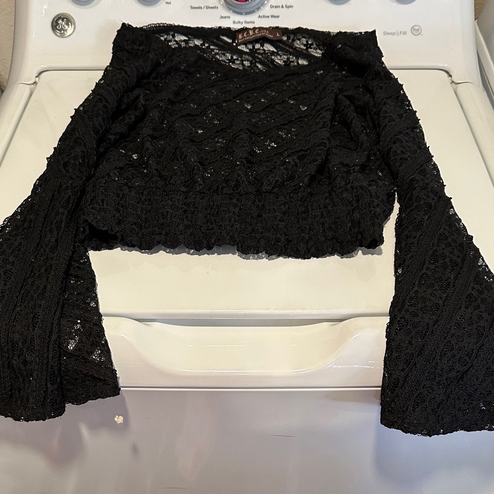 Chic Black Lace Crop Top